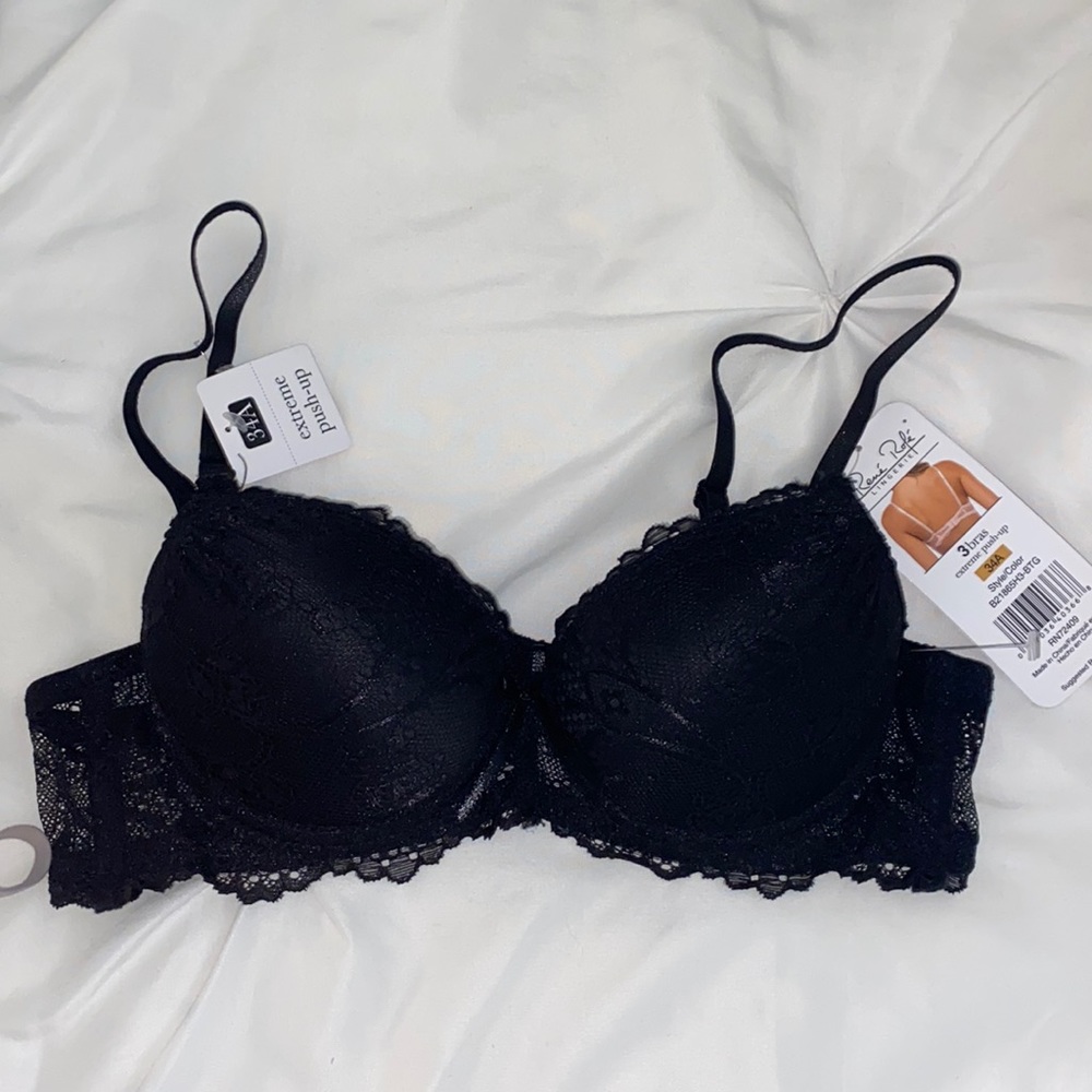 NWT EXTREME PUSH UP BLACK LACE 34A